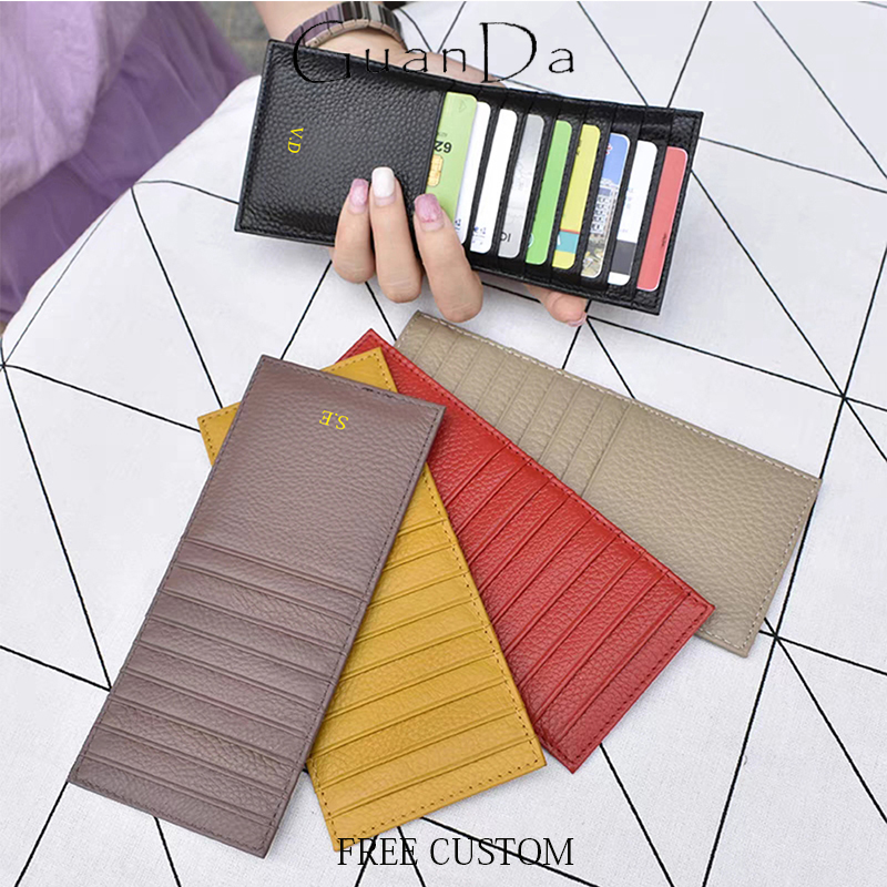 Card Top Loader - Custom Name Slim Long Card Holder