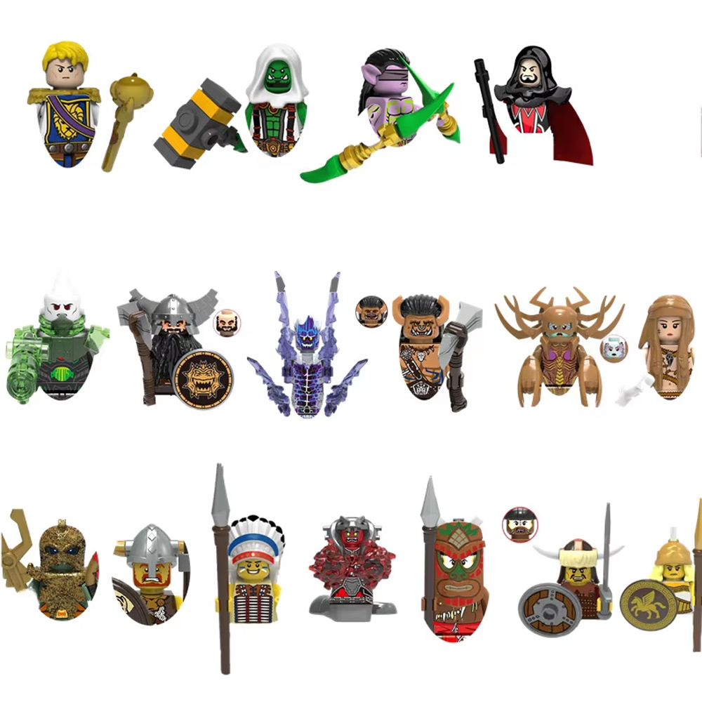 Lego Minifigure Holder - Medieval Magical Action Movie Knight Orcs